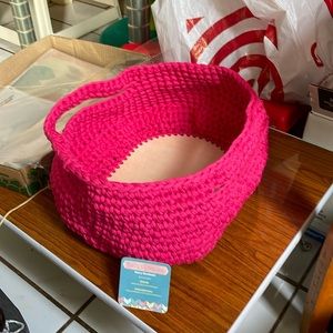 Chunky Crocheted baskets, Dark Pink, Handmade by me.